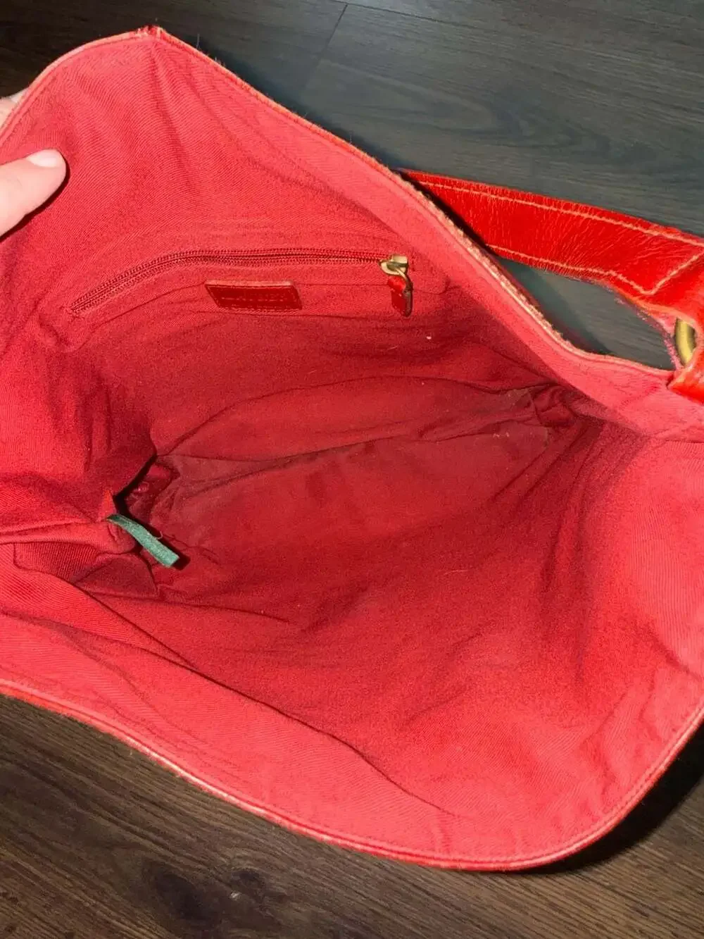 Vintage Polo Ralph Lauren Red Leather Shoulder Bag